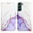 Custodia Portafoglio In Pelle Fantasia Modello Cover con Supporto Y03B per Samsung Galaxy S23 Plus 5G Viola