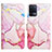 Custodia Portafoglio In Pelle Fantasia Modello Cover con Supporto Y04B per Oppo A94 4G Rosa