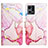 Custodia Portafoglio In Pelle Fantasia Modello Cover con Supporto Y04B per Oppo Reno7 4G Rosa