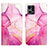 Custodia Portafoglio In Pelle Fantasia Modello Cover con Supporto Y04B per Oppo Reno7 4G Rosa Caldo