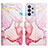 Custodia Portafoglio In Pelle Fantasia Modello Cover con Supporto Y04B per Samsung Galaxy M32 5G Rosa