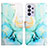 Custodia Portafoglio In Pelle Fantasia Modello Cover con Supporto Y04B per Samsung Galaxy M32 5G Verde
