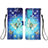 Custodia Portafoglio In Pelle Fantasia Modello Cover con Supporto Y04B per Samsung Galaxy S21 Ultra 5G Blu