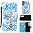 Custodia Portafoglio In Pelle Fantasia Modello Cover con Supporto Y05B per Samsung Galaxy S21 Plus 5G