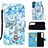 Custodia Portafoglio In Pelle Fantasia Modello Cover con Supporto Y05B per Samsung Galaxy S22 5G