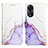 Custodia Portafoglio In Pelle Fantasia Modello Cover con Supporto YB1 per Oppo A58 5G Viola