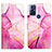 Custodia Portafoglio In Pelle Fantasia Modello Cover con Supporto YB4 per Motorola Moto G Power (2022) Rosa Caldo