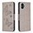 Custodia Portafoglio In Pelle Farfalla Cover con Supporto B01F per Samsung Galaxy A04E Grigio