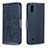 Custodia Portafoglio In Pelle Farfalla Cover con Supporto B01F per Samsung Galaxy A10 Blu