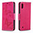 Custodia Portafoglio In Pelle Farfalla Cover con Supporto B01F per Samsung Galaxy A10 Rosa Caldo