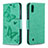 Custodia Portafoglio In Pelle Farfalla Cover con Supporto B01F per Samsung Galaxy A10 Verde