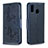 Custodia Portafoglio In Pelle Farfalla Cover con Supporto B01F per Samsung Galaxy A30 Blu