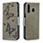 Custodia Portafoglio In Pelle Farfalla Cover con Supporto B01F per Samsung Galaxy A40s Grigio