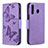 Custodia Portafoglio In Pelle Farfalla Cover con Supporto B01F per Samsung Galaxy A40s Lavanda