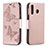 Custodia Portafoglio In Pelle Farfalla Cover con Supporto B01F per Samsung Galaxy A40s Oro Rosa