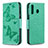 Custodia Portafoglio In Pelle Farfalla Cover con Supporto B01F per Samsung Galaxy A40s Verde