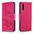 Custodia Portafoglio In Pelle Farfalla Cover con Supporto B01F per Samsung Galaxy A50 Rosa Caldo