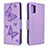 Custodia Portafoglio In Pelle Farfalla Cover con Supporto B01F per Samsung Galaxy A51 4G Lavanda