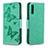 Custodia Portafoglio In Pelle Farfalla Cover con Supporto B01F per Samsung Galaxy A70 Verde