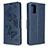 Custodia Portafoglio In Pelle Farfalla Cover con Supporto B01F per Samsung Galaxy A71 5G Blu