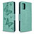 Custodia Portafoglio In Pelle Farfalla Cover con Supporto B01F per Samsung Galaxy A71 5G Verde