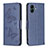 Custodia Portafoglio In Pelle Farfalla Cover con Supporto B01F per Samsung Galaxy M04 Blu