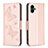 Custodia Portafoglio In Pelle Farfalla Cover con Supporto B01F per Samsung Galaxy M04 Oro Rosa