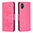Custodia Portafoglio In Pelle Farfalla Cover con Supporto B01F per Samsung Galaxy M04 Rosa Caldo