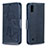 Custodia Portafoglio In Pelle Farfalla Cover con Supporto B01F per Samsung Galaxy M10 Blu