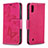 Custodia Portafoglio In Pelle Farfalla Cover con Supporto B01F per Samsung Galaxy M10 Rosa Caldo