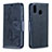 Custodia Portafoglio In Pelle Farfalla Cover con Supporto B01F per Samsung Galaxy M20 Blu