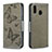 Custodia Portafoglio In Pelle Farfalla Cover con Supporto B01F per Samsung Galaxy M20 Grigio