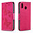 Custodia Portafoglio In Pelle Farfalla Cover con Supporto B01F per Samsung Galaxy M20 Rosa Caldo