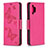 Custodia Portafoglio In Pelle Farfalla Cover con Supporto B01F per Samsung Galaxy M32 5G Rosa Caldo