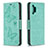 Custodia Portafoglio In Pelle Farfalla Cover con Supporto B01F per Samsung Galaxy M32 5G Verde