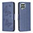 Custodia Portafoglio In Pelle Farfalla Cover con Supporto B01F per Samsung Galaxy M33 5G Blu