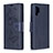 Custodia Portafoglio In Pelle Farfalla Cover con Supporto B01F per Samsung Galaxy Note 10 Plus 5G Blu