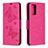Custodia Portafoglio In Pelle Farfalla Cover con Supporto B01F per Samsung Galaxy Note 20 5G Rosa Caldo