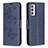 Custodia Portafoglio In Pelle Farfalla Cover con Supporto B01F per Samsung Galaxy Quantum2 5G Blu