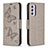 Custodia Portafoglio In Pelle Farfalla Cover con Supporto B01F per Samsung Galaxy Quantum2 5G Grigio