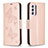 Custodia Portafoglio In Pelle Farfalla Cover con Supporto B01F per Samsung Galaxy Quantum2 5G Oro Rosa