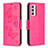 Custodia Portafoglio In Pelle Farfalla Cover con Supporto B01F per Samsung Galaxy Quantum2 5G Rosa Caldo