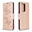 Custodia Portafoglio In Pelle Farfalla Cover con Supporto B01F per Samsung Galaxy S20 Plus 5G Oro Rosa