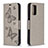 Custodia Portafoglio In Pelle Farfalla Cover con Supporto B01F per Xiaomi Poco M3 Grigio