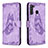 Custodia Portafoglio In Pelle Farfalla Cover con Supporto B02F per Samsung Galaxy A21 Lavanda