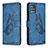 Custodia Portafoglio In Pelle Farfalla Cover con Supporto B02F per Samsung Galaxy A51 4G Blu