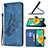 Custodia Portafoglio In Pelle Farfalla Cover con Supporto B02F per Samsung Galaxy M32 4G