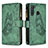Custodia Portafoglio In Pelle Farfalla Cover con Supporto B03F per Samsung Galaxy A21 Verde