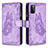 Custodia Portafoglio In Pelle Farfalla Cover con Supporto B03F per Samsung Galaxy A41 Lavanda