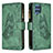 Custodia Portafoglio In Pelle Farfalla Cover con Supporto B03F per Samsung Galaxy M32 4G Verde